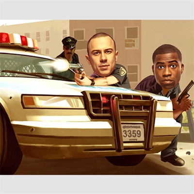 Police Partners II Caricature from Photos,by myDaVinci - myDaVinci